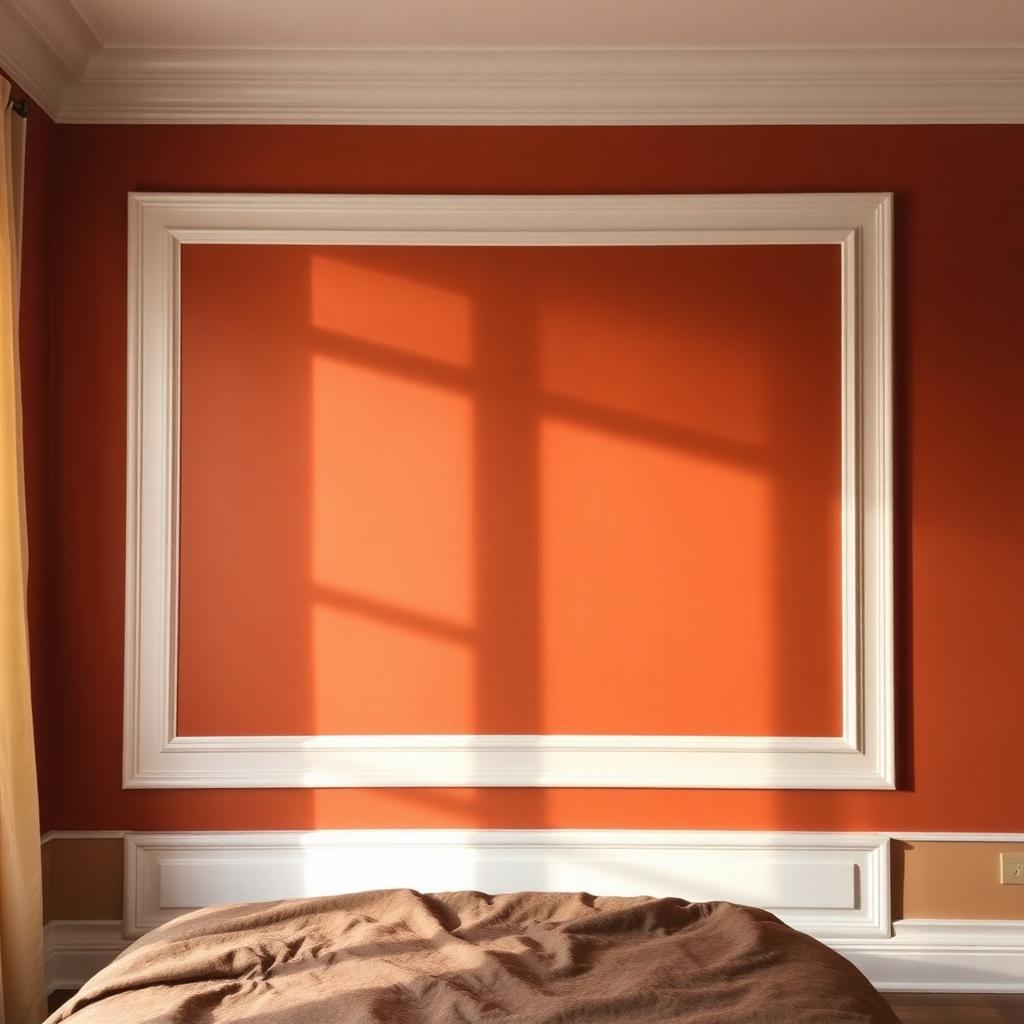 Chambre repeinte en terracotta